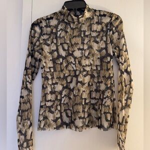 Zara Printed Mesh Top